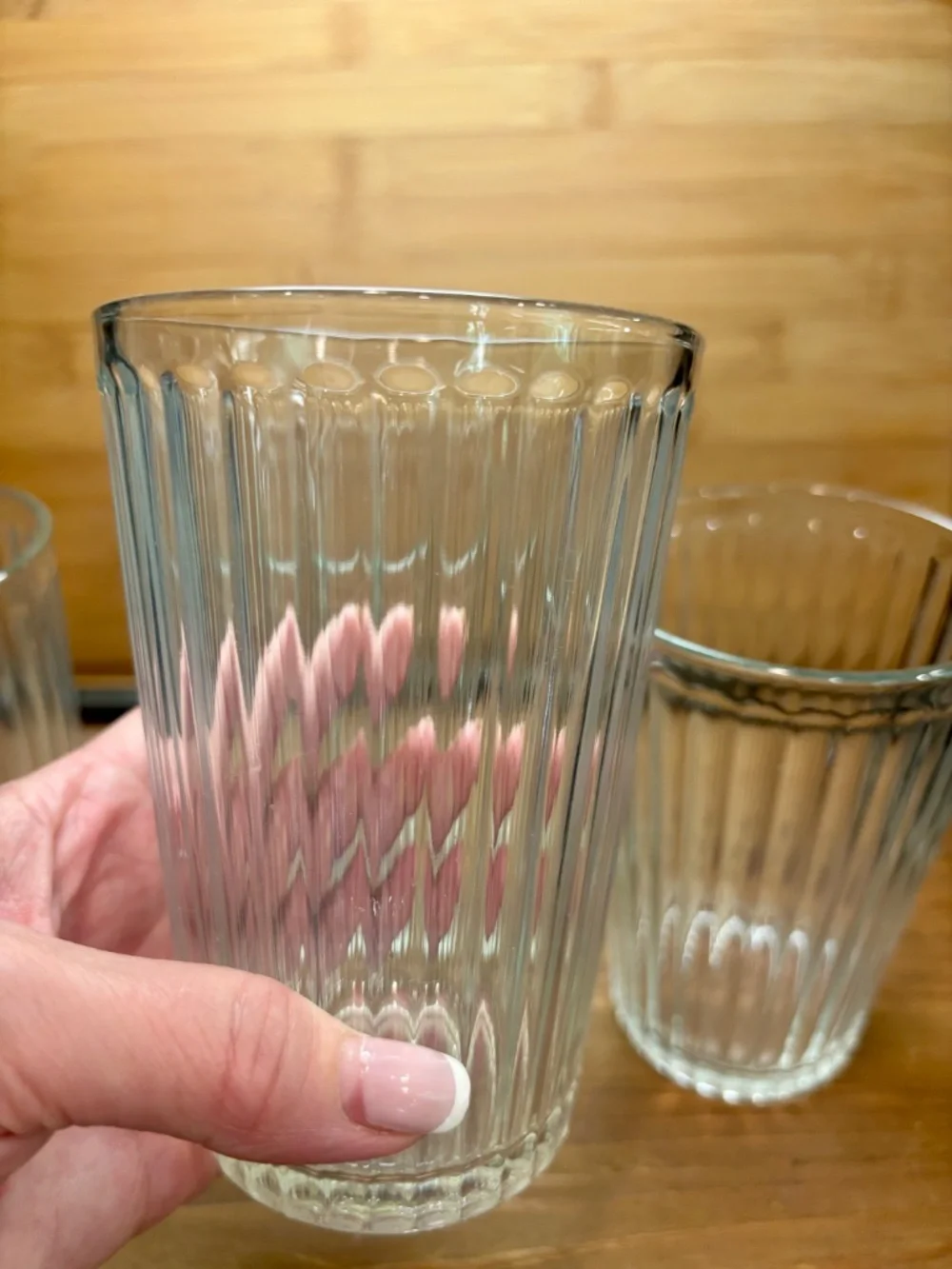 IKEA clear ribbed